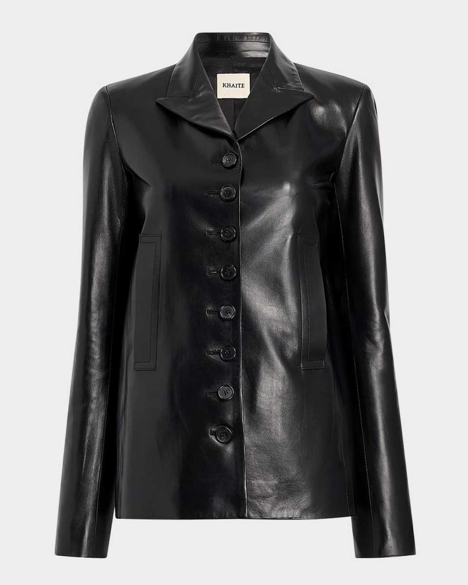 Saraphina Leather Single-Breasted Jacket